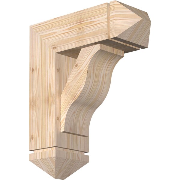 Ekena Millwork Funston Arts and Crafts Smooth Bracket w/ Offset Brace, Douglas Fir, 7 1/2"W x 20"D x 24"H BKT0806X20X24FST03SDF - main